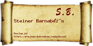 Steiner Barnabás névjegykártya